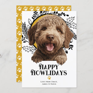 Cartão De Festividades Feliz Howlidays Lagotto Romagnolo Dog