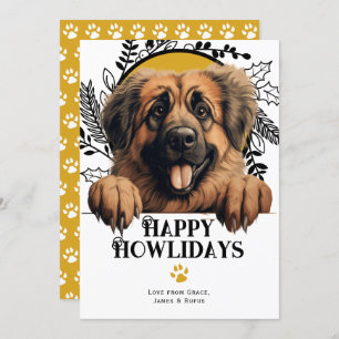 Cartão De Festividades Feliz Howlidays Leonberger Dog Natal