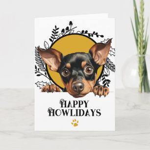 Cartão De Festividades Feliz Howlidays Manchester Terrier Cachorro Natal