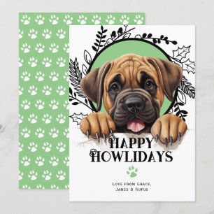 Cartão De Festividades Feliz Howlidays Mastiff Dog Natal