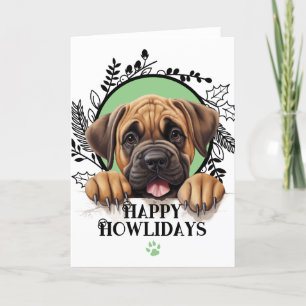 Cartão De Festividades Feliz Howlidays Mastiff Dog Natal