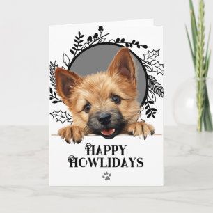 Cartão De Festividades Feliz Howlidays Norwich Terrier Cão Natal 