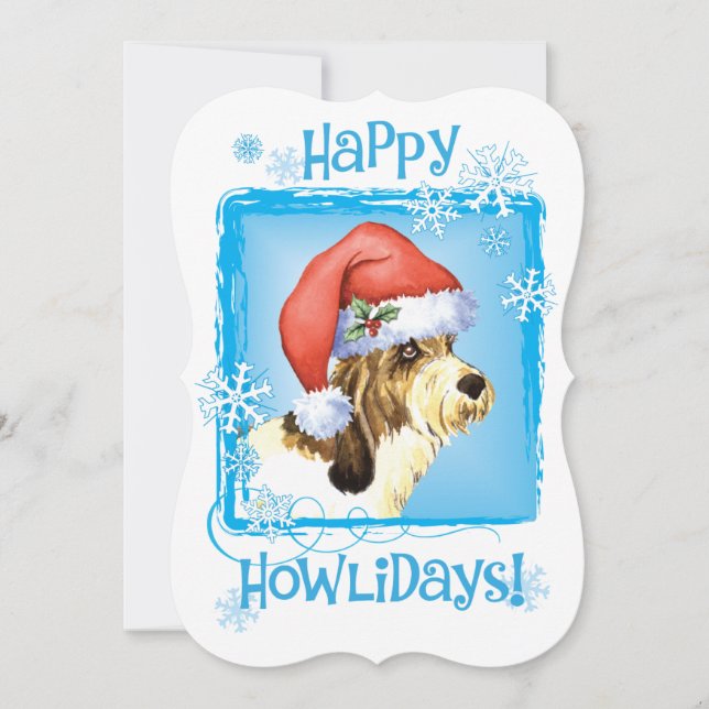 Cartão De Festividades Feliz Howlidays PBGV (Frente)