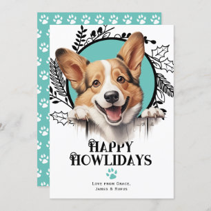 Cartão De Festividades Feliz Howlidays Pembroke Welsh Corgi Natal