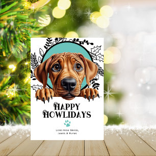 Cartão De Festividades Feliz Howlidays Rhodesian Ridgeback Dog Natal