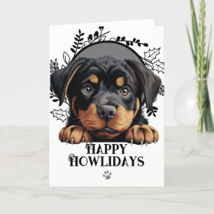 Cartão De Festividades Feliz Howlidays Rottweiler Natal