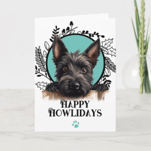 Cartão De Festividades Feliz Howlidays Scottish Terrier Cão Natal