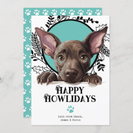 Cartão De Festividades Feliz Howlidays Xoloitzcuintli