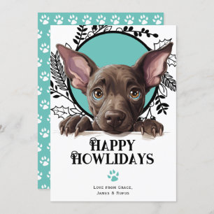 Cartão De Festividades Feliz Howlidays Xoloitzcuintli
