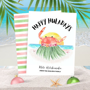 Cartão De Festividades Feliz Huladays Praia do Caranguejo Natal Tropical