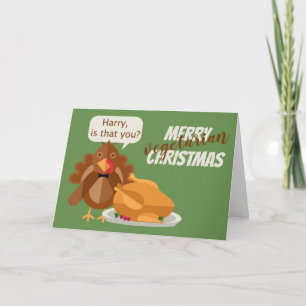 Cartão De Festividades Feliz Humor de Natal Vegetal