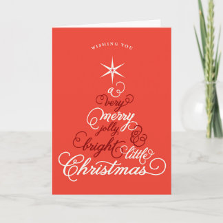 Cartão De Festividades Feliz Jolly E Pequena Foto Da Árvore De Natal Bril