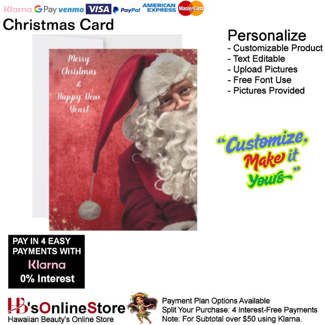 Cartão De Festividades Feliz Jolly Santa Claus White Natal (Merry Jolly Santa Claus Red White Christmas Holiday Card 5.)