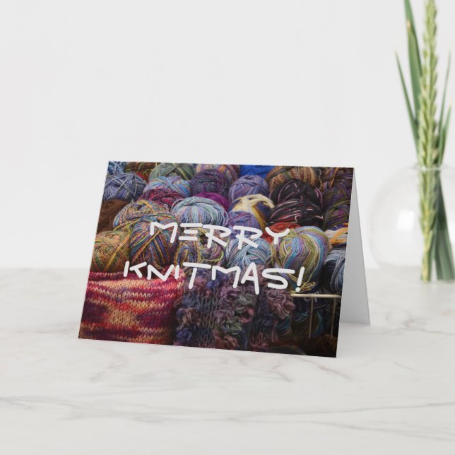 Cartão De Festividades Feliz Knitmas (Frente)