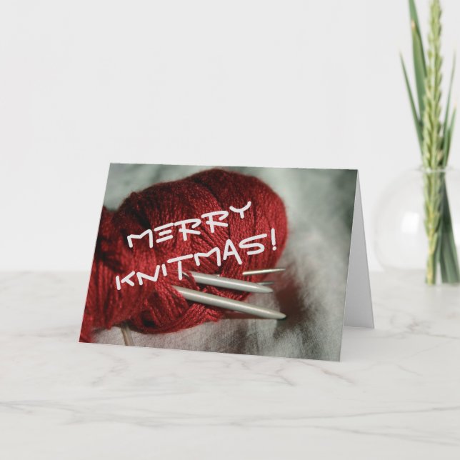 Cartão De Festividades Feliz Knitmas (Frente)