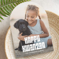 Feliz Kwanzaa foto com sobreposição branca