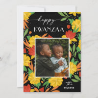 Feliz Kwanzaa. Foto floral botânica brilhante