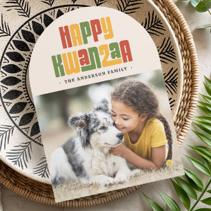 Cartão De Festividades Feliz Kwanzaa vermelho verde amarelo foto