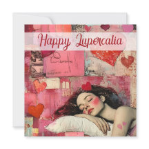 Feliz Lupercália Coração Vintage Colagem Dia dos N