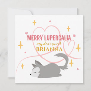 Cartão De Festividades Feliz Lupercalia Sleepy Baby Wolf Pagan Kids