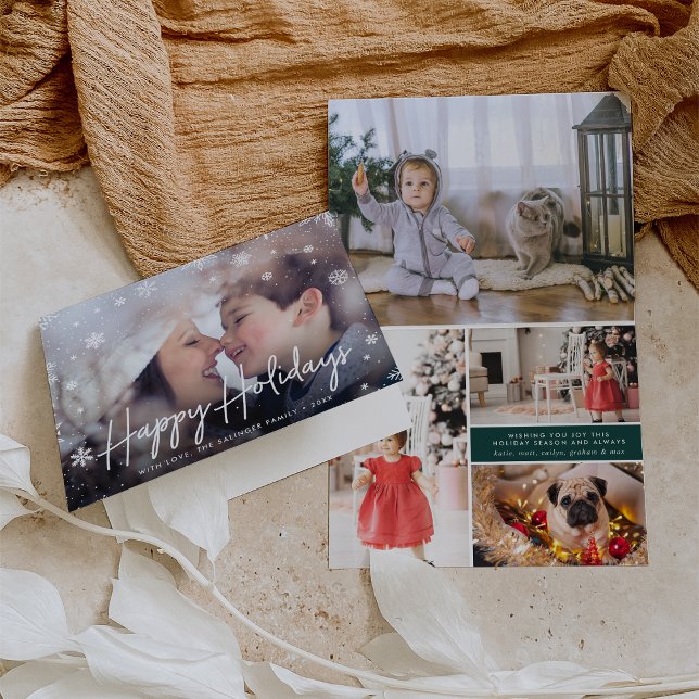 Cartão De Festividades Feliz Magic | Foto de Sobreposição em Floco de Nev (Criador carregado)