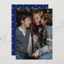 Feliz Marinho de Fotografia do Script de Natal