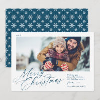 Feliz Marinho de Script de Natal Azul e Branco 1 F