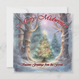 Cartão De Festividades Feliz Meio do Inverno, Saudações de Fim de Ano da 
