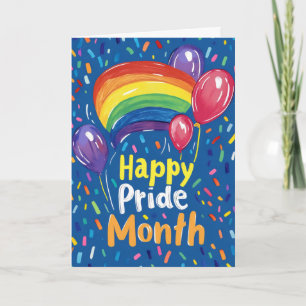Cartão De Festividades Feliz Mês do Orgulho Arco-Íris Colorido