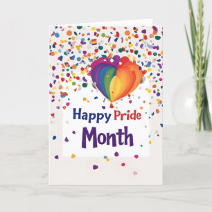 Cartão De Festividades Feliz Mês do Orgulho Colorido Confetii