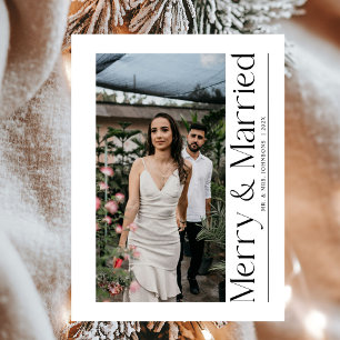 Cartão De Festividades Feliz mínima e fotos de Natal casadas