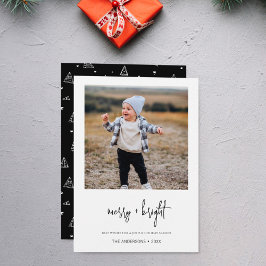 Cartão De Festividades Feliz minimalista e Natal brilhante