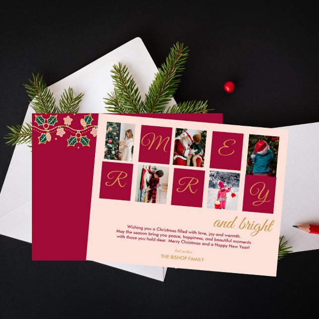 Cartão De Festividades Feliz moderna e blocos de fotos brilhantes (Criador carregado)