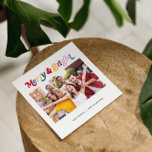Cartão De Festividades Feliz moderna e foto profissional colorida brilhan<br><div class="desc">Tenha a melhor vibração da anca e da moda nesta temporada de festas com um cartão de natal retrô profissional de Felizes Modernas e Brilho. Este cartão é perfeito para qualquer empresa ou marca que esteja procurando causar impacto com suas mensagens de feriado! A frente do cartão dá uma sensação...</div>
