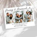 Cartão De Festividades Feliz moderna e Natal recém casado<br><div class="desc">Comemore sua primeira temporada de festas como um casal casado com a Feliz moderna e o Cartão de Natal de Nova Foto Casada. Apresentando um design limpo e contemporâneo, este cartão destaca sua foto favorita de casamento junto com a tipografia festiva e elementos de férias. Perfeito por compartilhar sua alegria...</div>