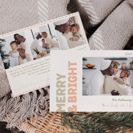 Cartão De Festividades Feliz Moderna Negrito E Quatro Fotos Brilhantes