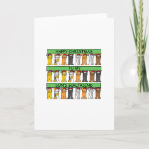 Cartão De Festividades Feliz Namorada de Natal de Gatos