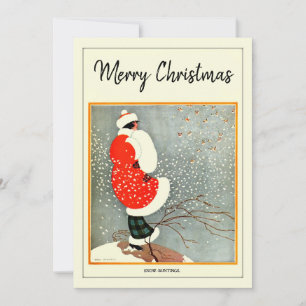 Cartão De Festividades Feliz Natal 1914 Snow Bunting