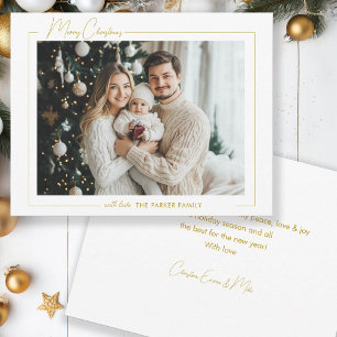 Cartão De Festividades Feliz Natal! 1 Foto, Branco,Mínimo