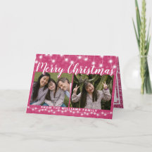 Feliz Natal 2 Foto Brilho Rosa
