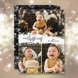 Cartão De Festividades Feliz Natal 3 Foto Colagem