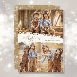 Cartão De Festividades Feliz Natal 3 Foto Colagem