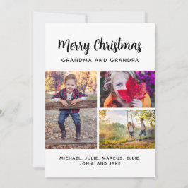 Cartão De Festividades Feliz Natal 3 Foto Colagem Avós Holid