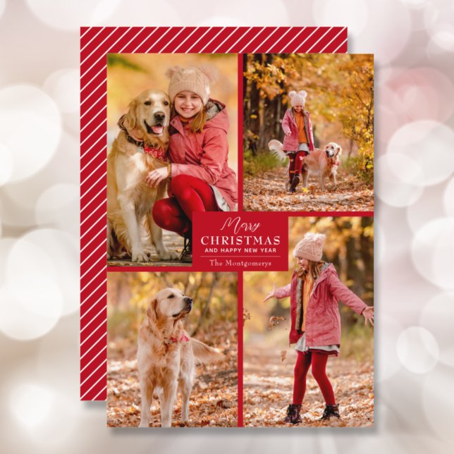 Cartão De Festividades Feliz Natal 4 Colagem de Fotos (Criador carregado)