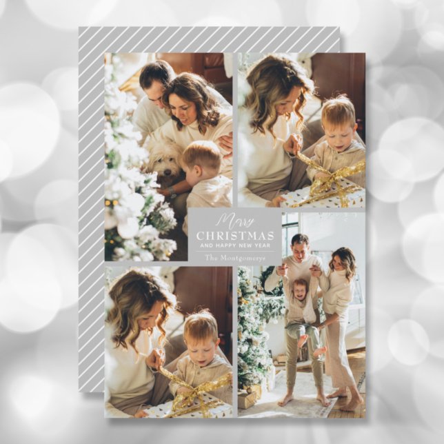 Cartão De Festividades Feliz Natal 4 Colagem de Fotos (Criador carregado)