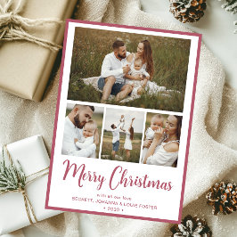Cartão De Festividades Feliz Natal 4 Fotos