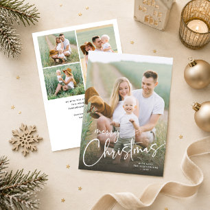 Cartão De Festividades Feliz Natal 4 Fotos Roteiro Moderno