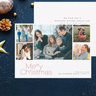 Cartão De Festividades Feliz Natal 5 foto colagem moderna