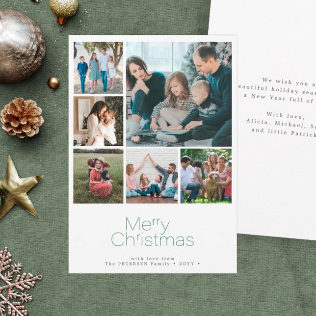 Cartão De Festividades Feliz Natal 6 foto colagem moderna (Criador carregado)