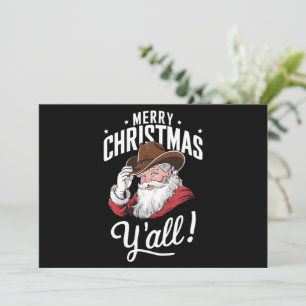 Cartão De Festividades Feliz Natal a Todos Cowboy Country Papai Noel